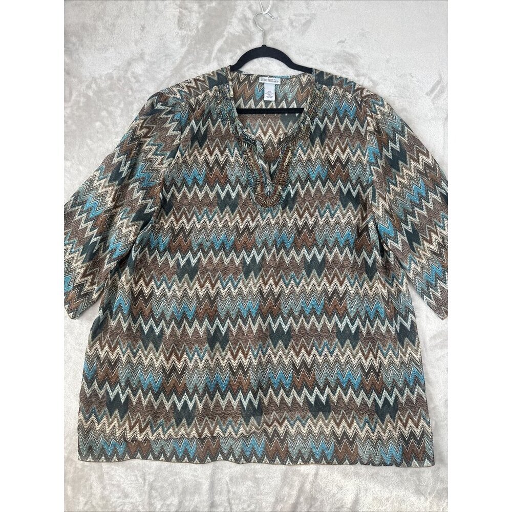 Women’s Catherine’s Blouse Multicolored Beaded Plus Size 3X